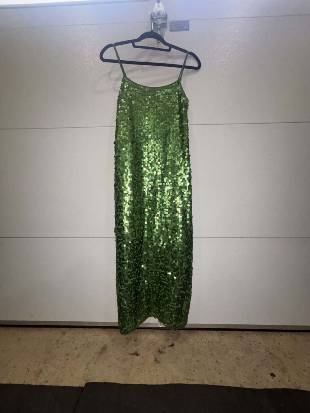 Pull&Bear Green Sequin Midi Dress
